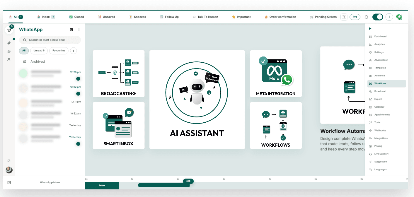 WAWCD workflows and AI assistant dashboard
